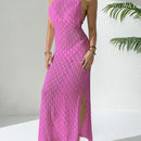 Hollow Cover-Up Sexy Backless Dress with Tie Strap Skirt