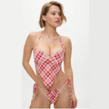 Gingham Halter Bikini Set