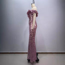 Pink Mesh Evening Gown – Sexy Socialite Maxi Dress