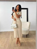 V-Neck Slit Slim Fit Dress – Summer Sexy Style