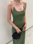 Invisible Strap Slim Fit Maxi Dress – Sexy High-End Look