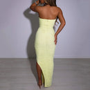European and American women's sexy neck hanging irregular skirt, new fashionable temperament, tight fitting high waisted backless long skirt