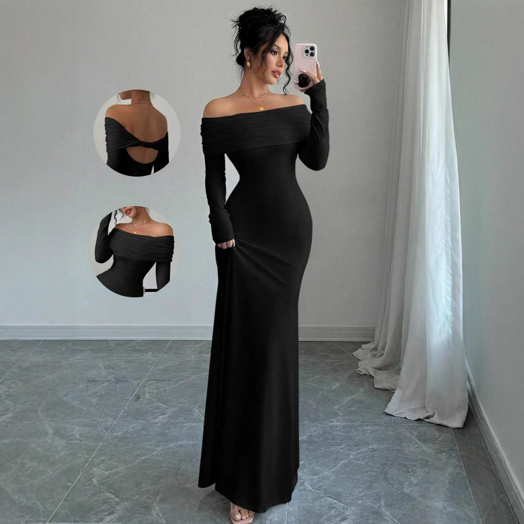 One Shoulder Slim Fit Maxi Dress – Bodycon Hip Hugging