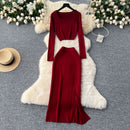 Square Neck Knit Mini Dress – Sexy Slim Fit Bodycon