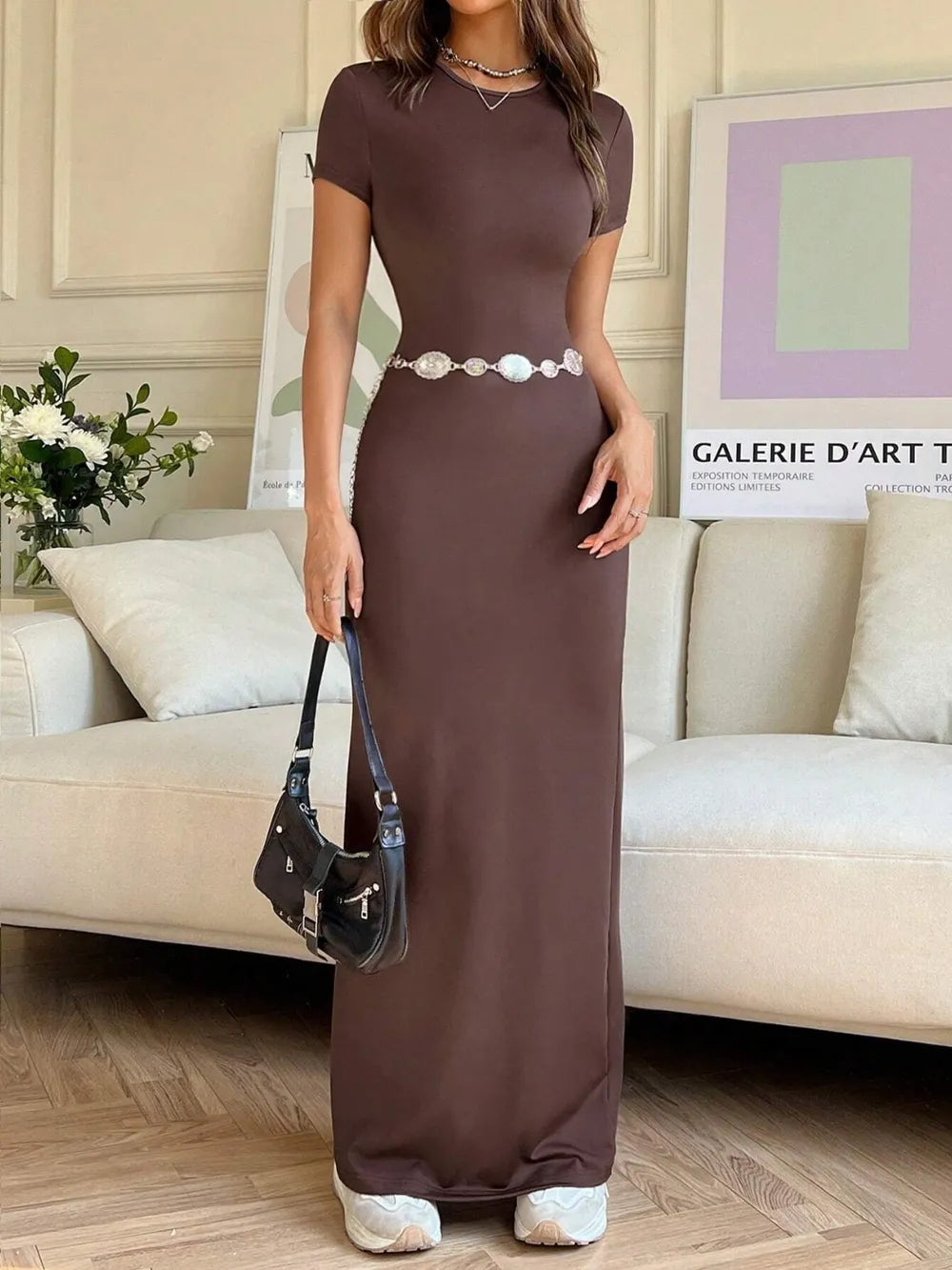 Short Sleeve Maxi Tee Dress