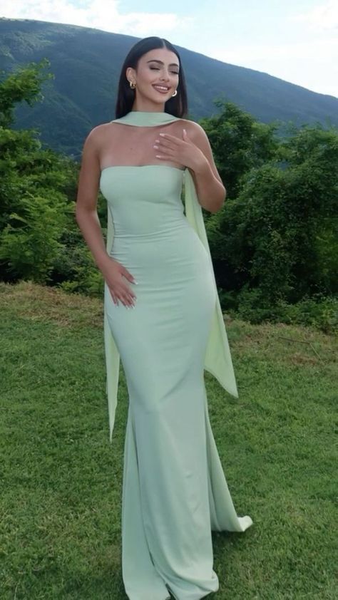 Strapless Ribbon-Trimmed Bodycon Evening Gown – Formal Party Dress