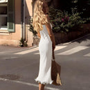 Strapless Lotus Hem Maxi Dress – Elegant Wave Skirt