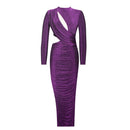 Long Sleeve Hip Slit Bodycon Maxi Dress – High Quality