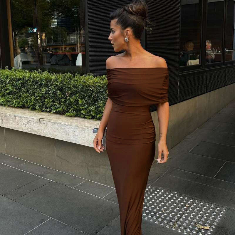 One Shoulder Backless Bodycon Maxi Dress – Sexy Sling