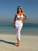 Mesh Long Dress Three-Piece Swimwear Set