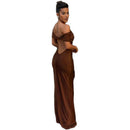 One Shoulder Backless Bodycon Maxi Dress – Sexy Sling