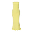 Strapless Lotus Hem Maxi Dress – Elegant Wave Skirt