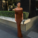 One Shoulder Backless Bodycon Maxi Dress – Sexy Sling