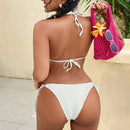 Swimsuit Split Beach Solid Color Neck Strap