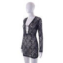 Spring Summer New Women Lace Spliced Sleepwear Sexy Perspective Dress