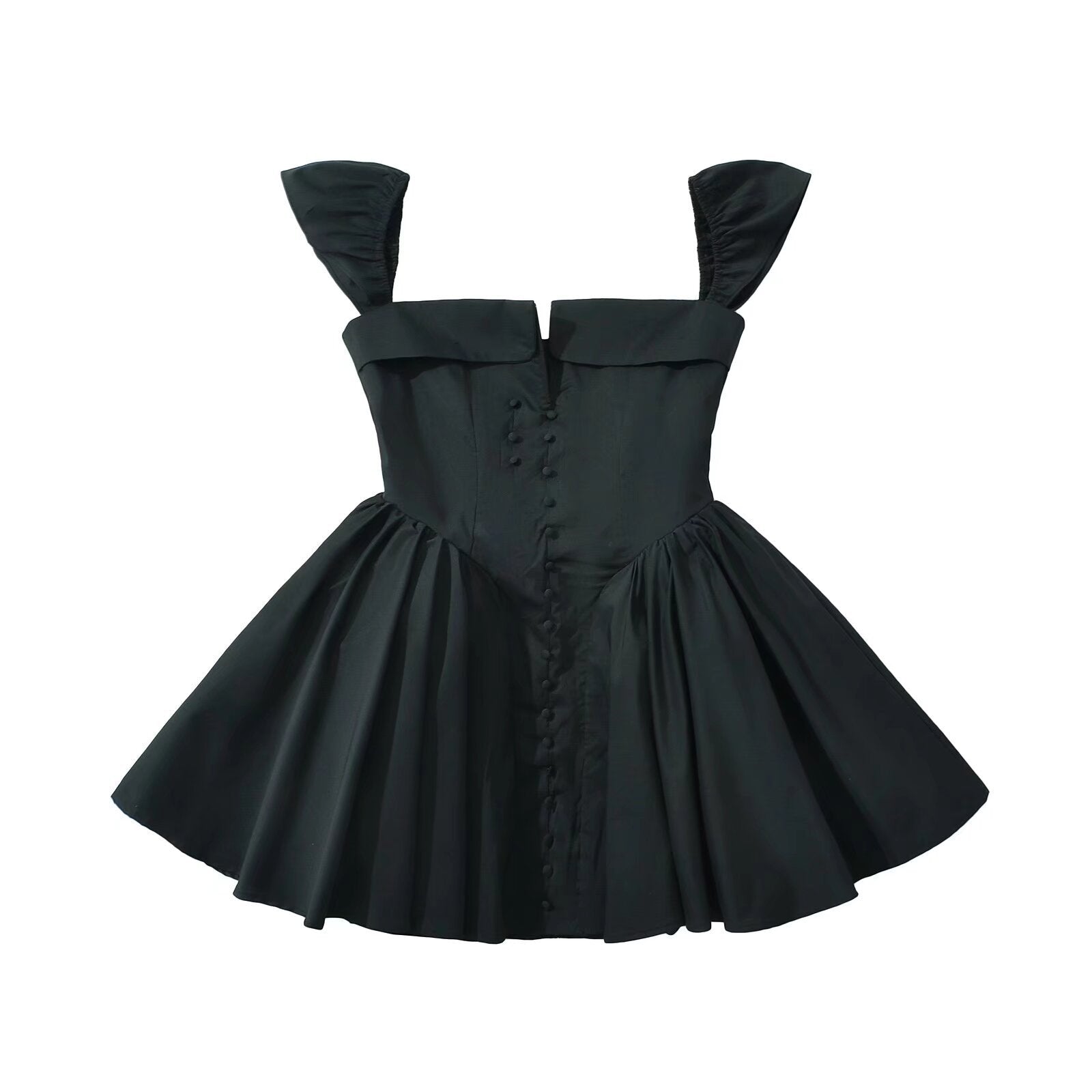 Strapless Slim Fit Camisole Jumpsuit Mini Skirt – Black