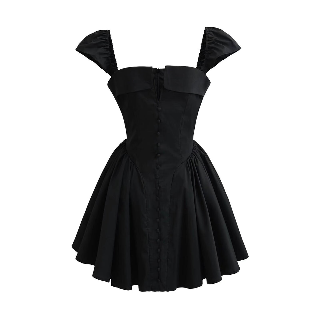 Strapless Slim Fit Camisole Jumpsuit Mini Skirt – Black