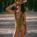 Backless one-piece swimsuit