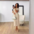 V-Neck Slit Slim Fit Dress – Summer Sexy Style