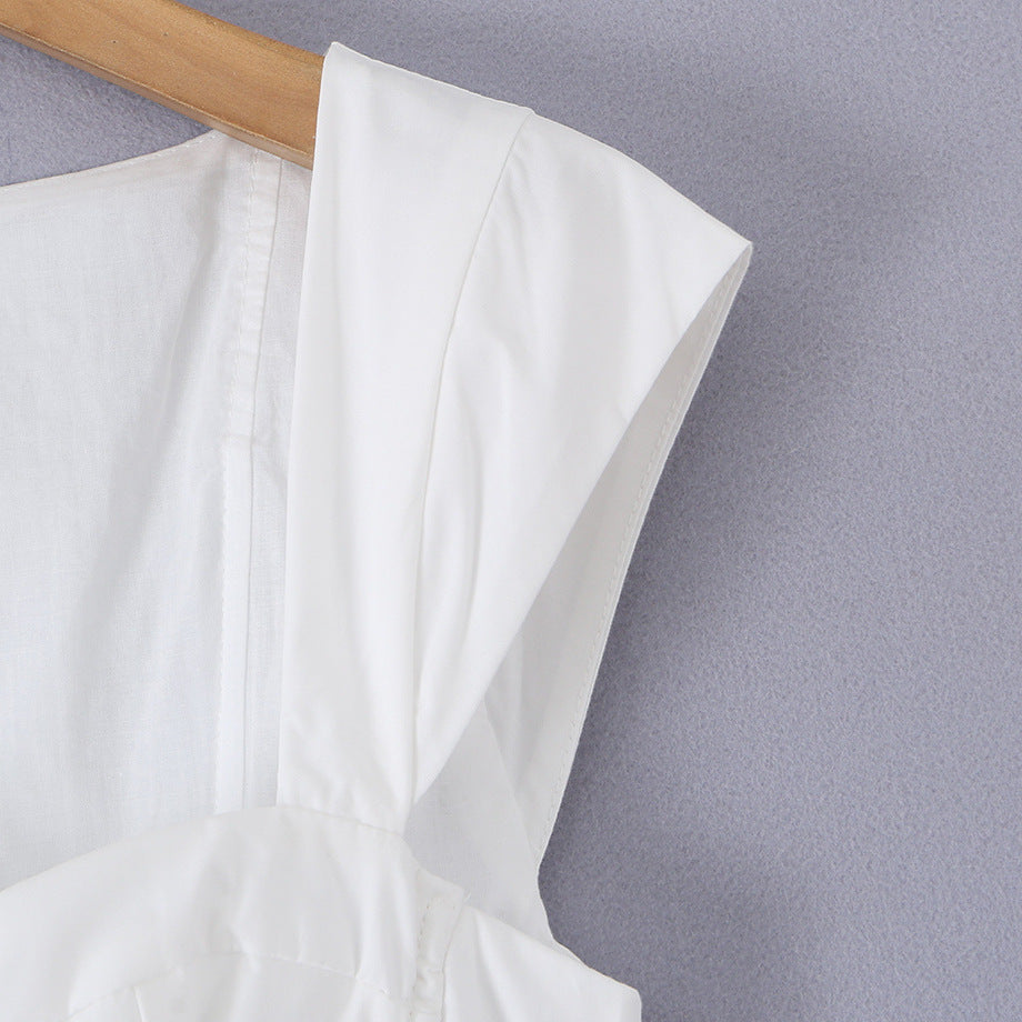 Sweetheart Neck Cotton Mini Dress – Vintage Chic