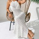 Hollow Cover-Up Sexy Backless Dress with Tie Strap Skirt
