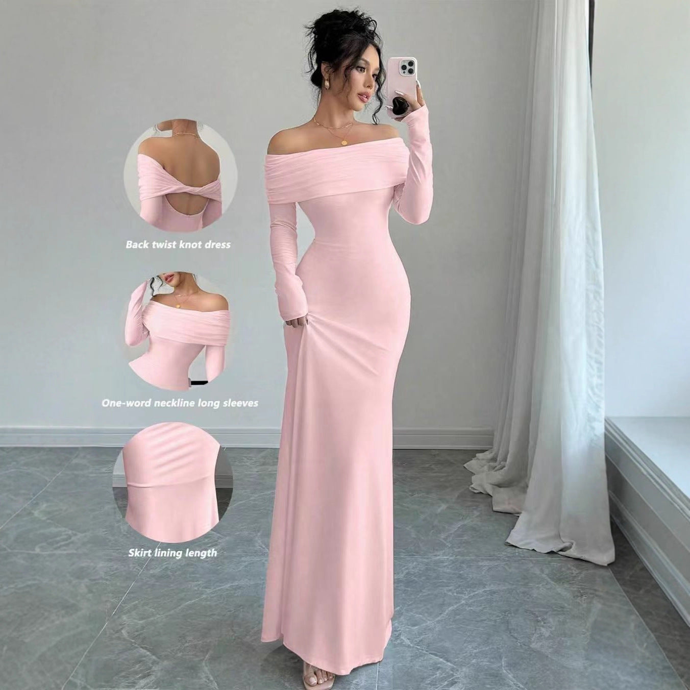 One Shoulder Slim Fit Maxi Dress – Bodycon Hip Hugging