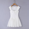 Sweetheart Neck Cotton Mini Dress – Vintage Chic