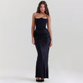 Strapless Backless Bodycon Maxi Dress – Elegant Evening