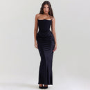 Strapless Backless Bodycon Maxi Dress – Elegant Evening