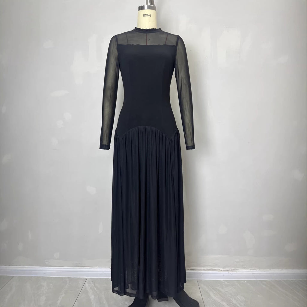 Sheer Sleeve Maxi Dress