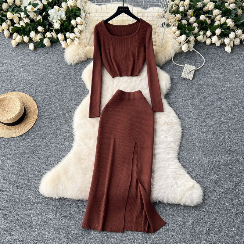 Square Neck Knit Mini Dress – Sexy Slim Fit Bodycon