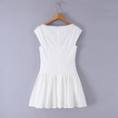 Sweetheart Neck Cotton Mini Dress – Vintage Chic