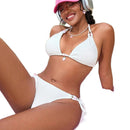 Swimsuit Split Beach Solid Color Neck Strap