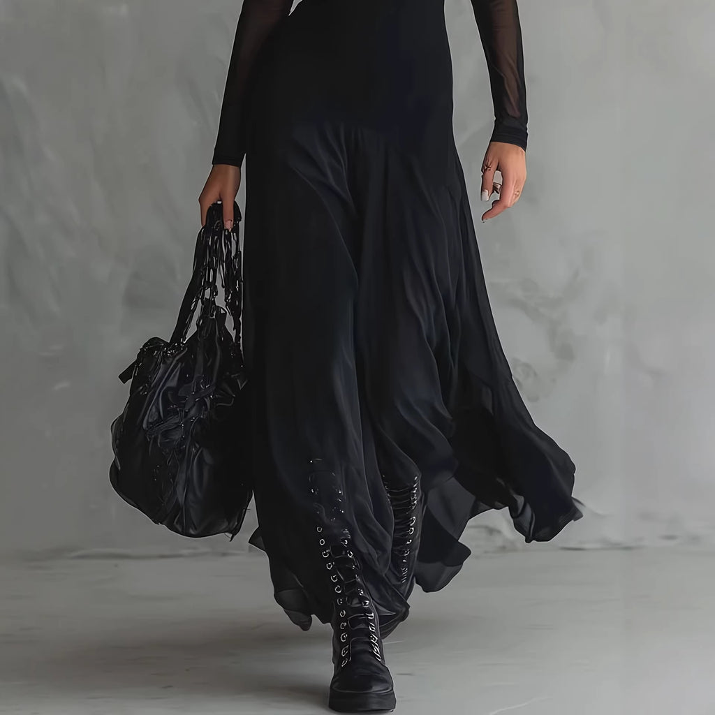 Sheer Sleeve Maxi Dress