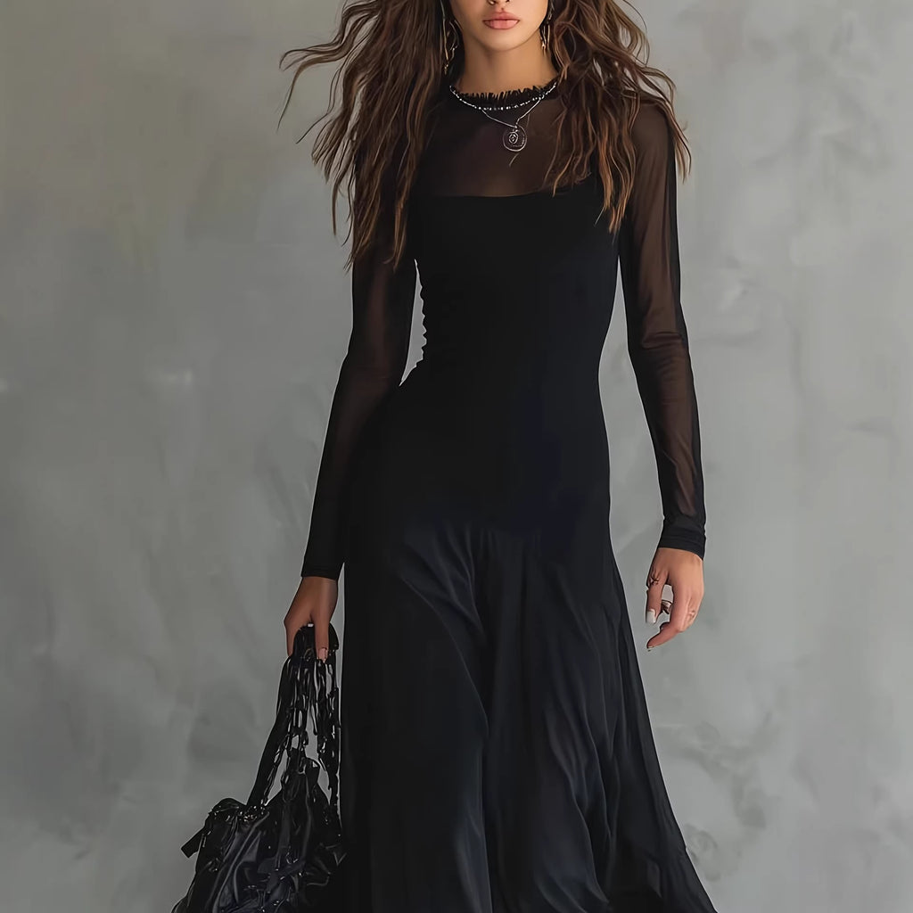 Sheer Sleeve Maxi Dress