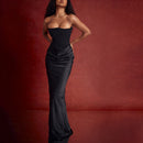 Strapless Backless Bodycon Maxi Dress – Elegant Evening