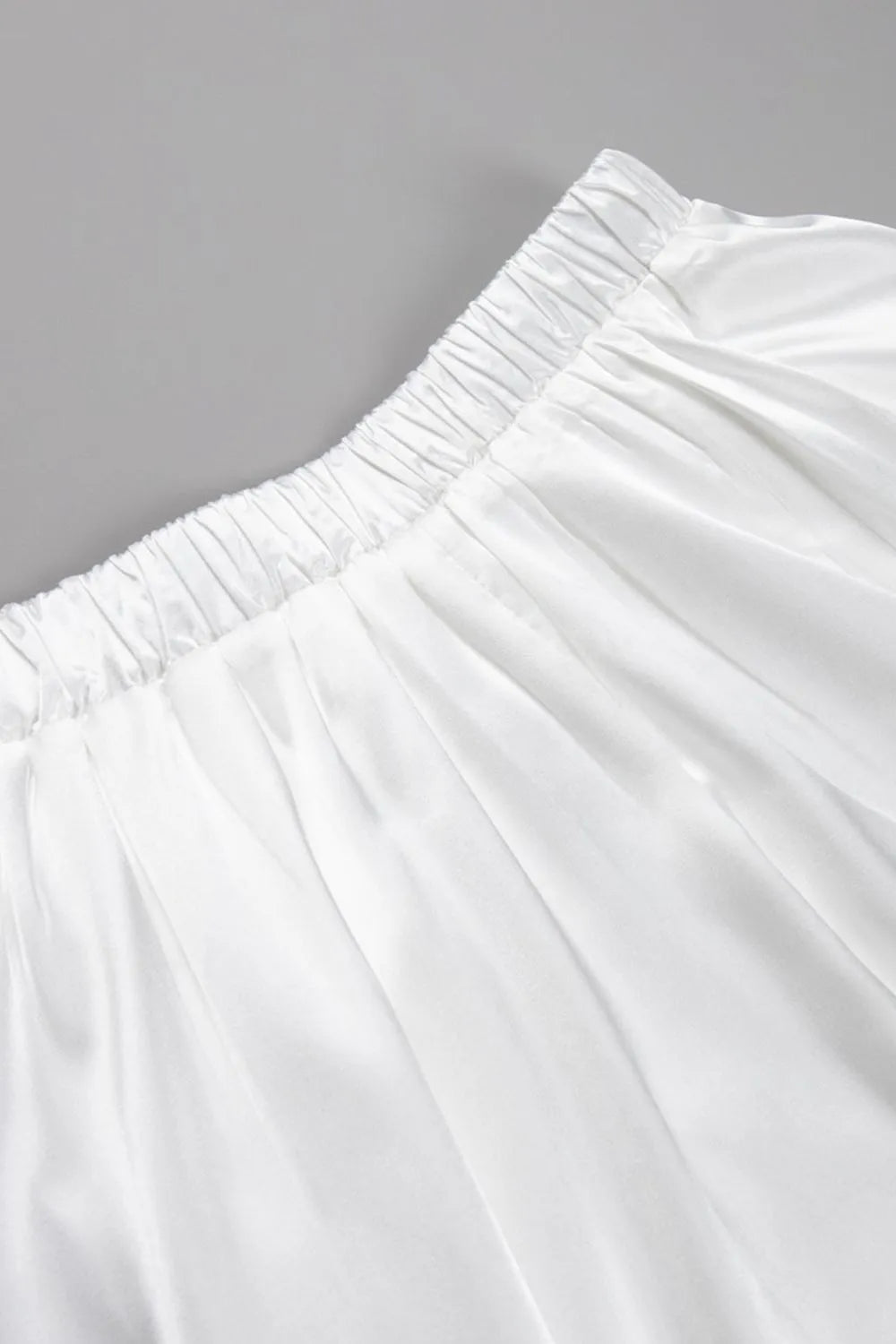 Back Elastic Waist Satin Minx Skirt