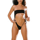 Triangle one-piece swimsuit solid color strapless lace up women