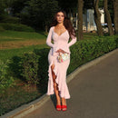 Sexy slim fit ruffle edge dress