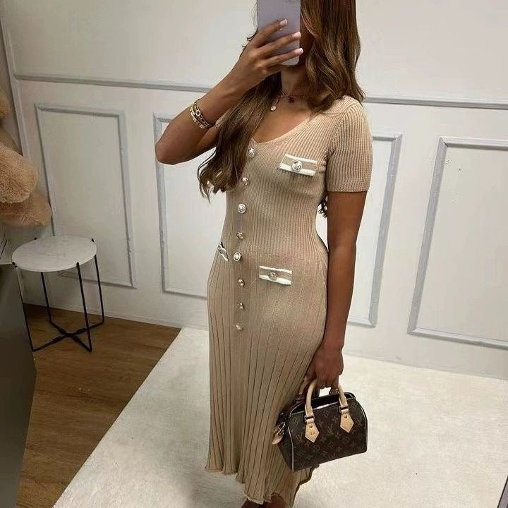 V-Neck Slit Slim Fit Dress – Summer Sexy Style