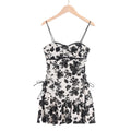 Mesh Flocking See-Through Mini Nightgown Dress – Sexy One Shoulder