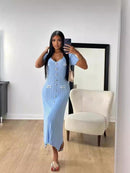 V-Neck Slit Slim Fit Dress – Summer Sexy Style