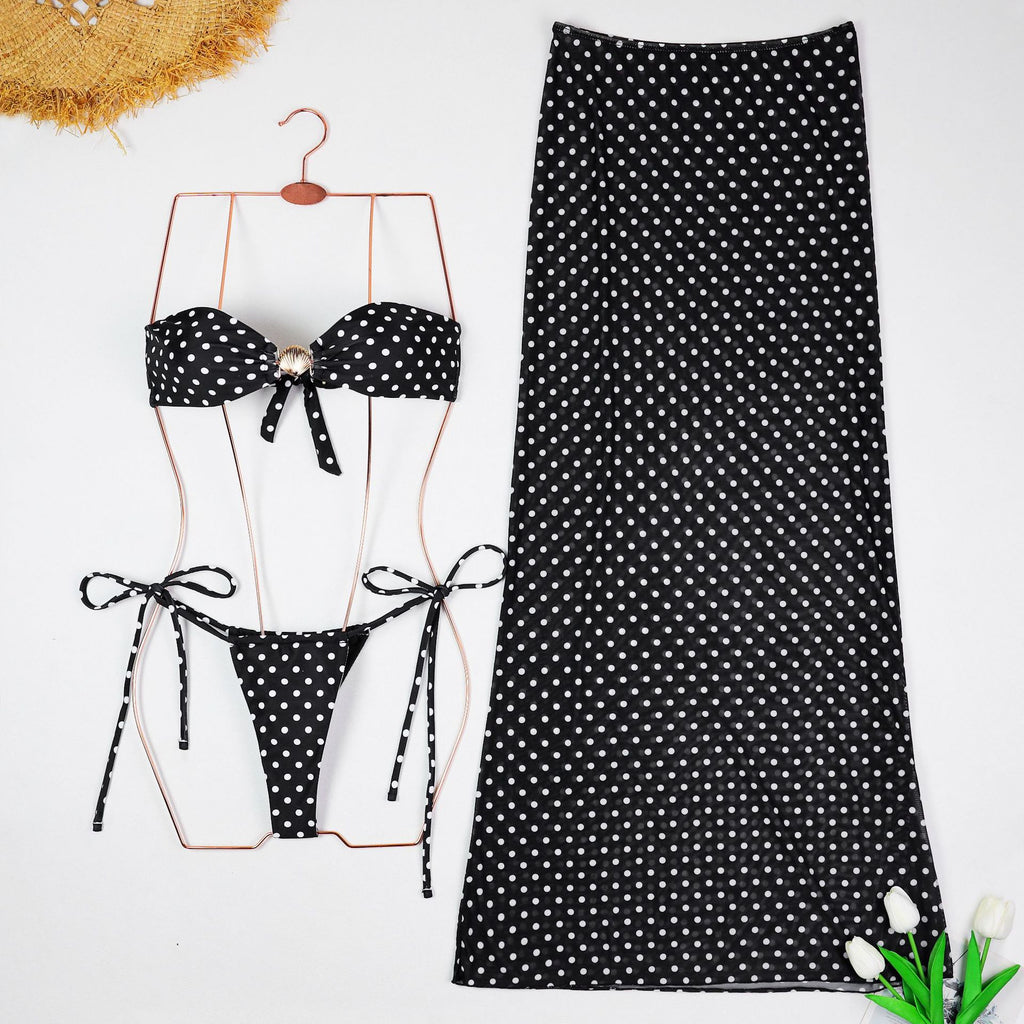 Cover-Up Dress Three-Piece Bikini Set