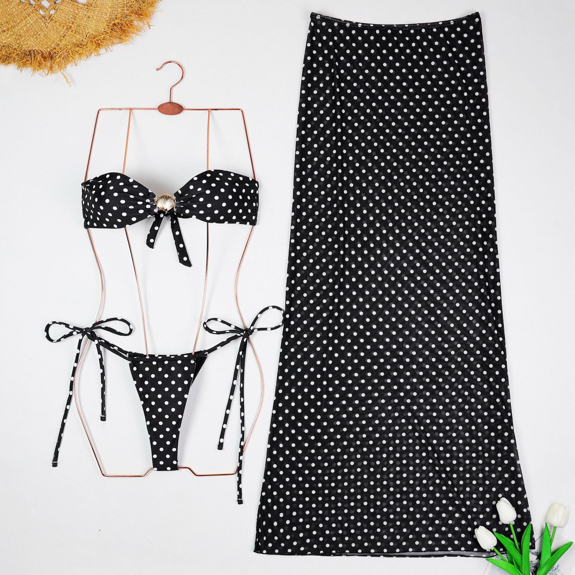 Long Dress Three-Piece Set Bikini Swimwear for Women
