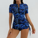 Printed short sleeved women's sports suit
