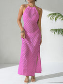 Hollow Cover-Up Sexy Backless Dress with Tie Strap Skirt