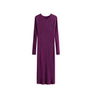 Turtleneck Pit Stripe Knit Midi Dress – Autumn Winter
