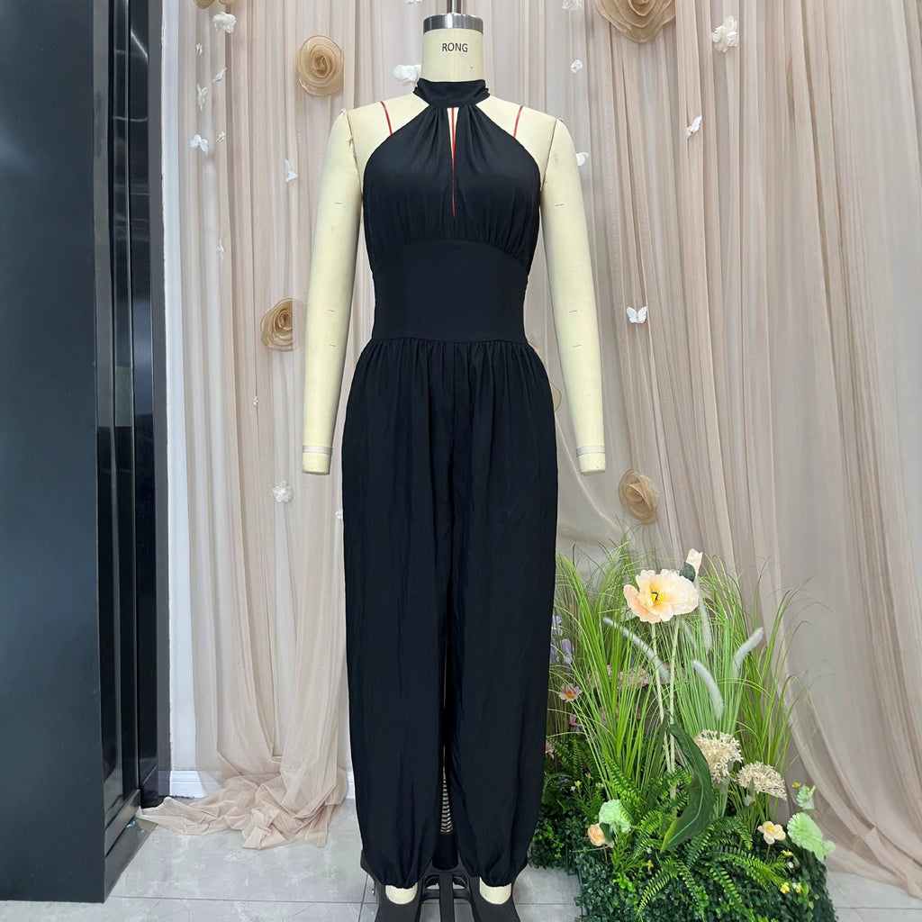High-Waisted Backless Jumpsuit