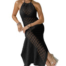 Hollow Cover-Up Sexy Backless Dress with Tie Strap Skirt