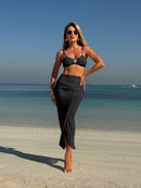 Mesh Long Dress Three-Piece Swimwear Set